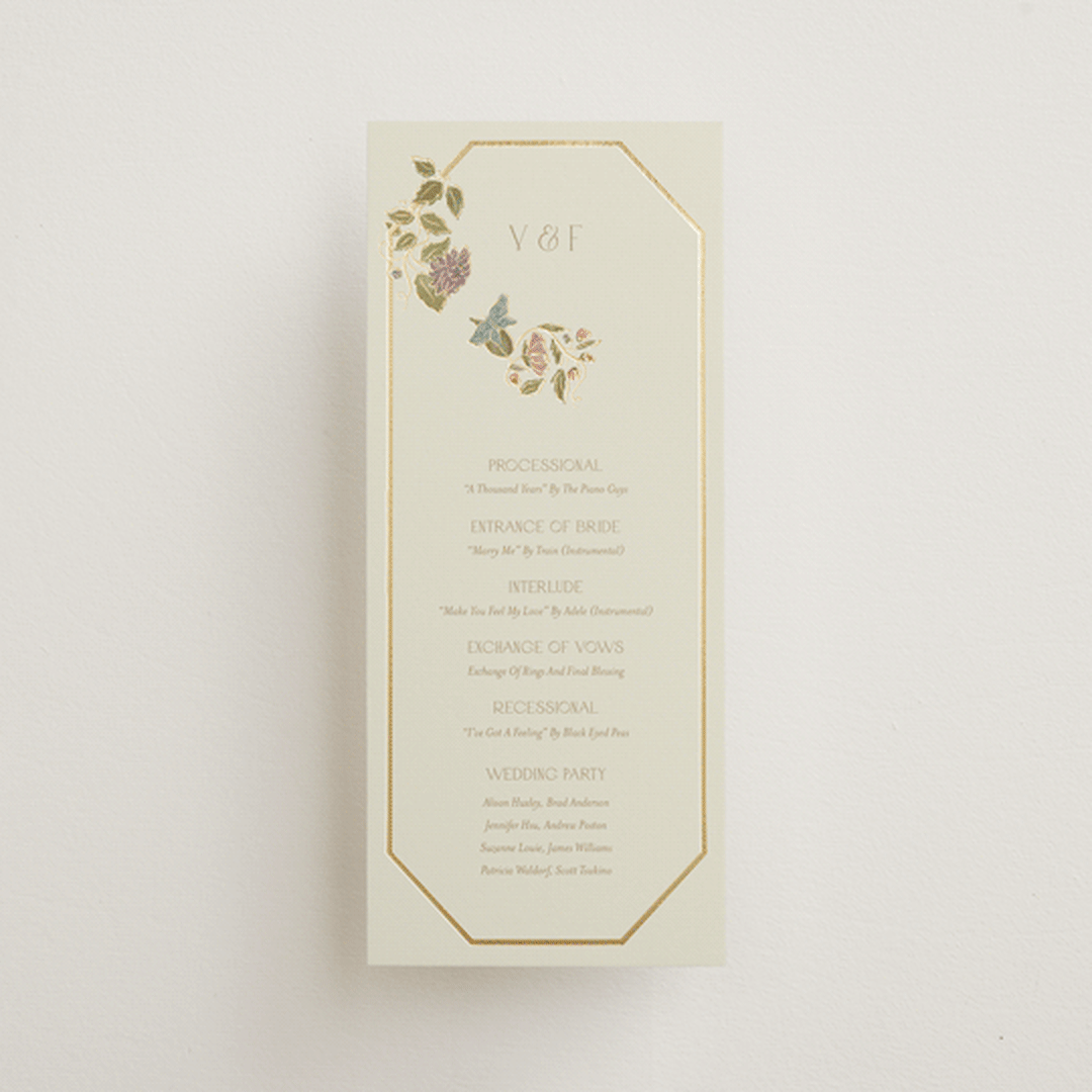 "Radiant Botany" - Wedding Programs in Mint by Simona Camp - Front