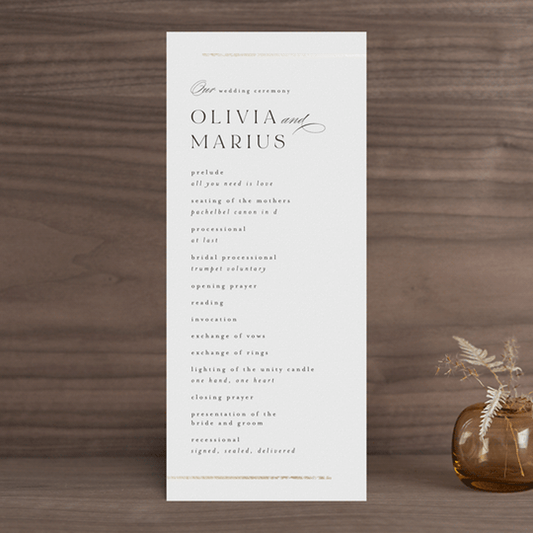 "Henley" - Wedding Programs in Quartz by Kristie Kern - Front