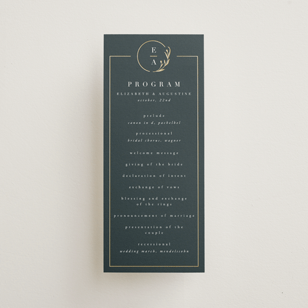 "For Eternity" - Wedding Programs in Midnight by Ana de Sousa - Front