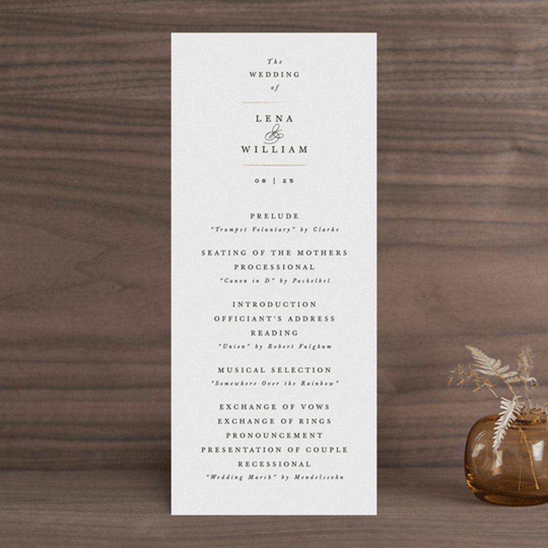 "Initially Yours" - Wedding Programs in Salt by Hooray Creative - Front