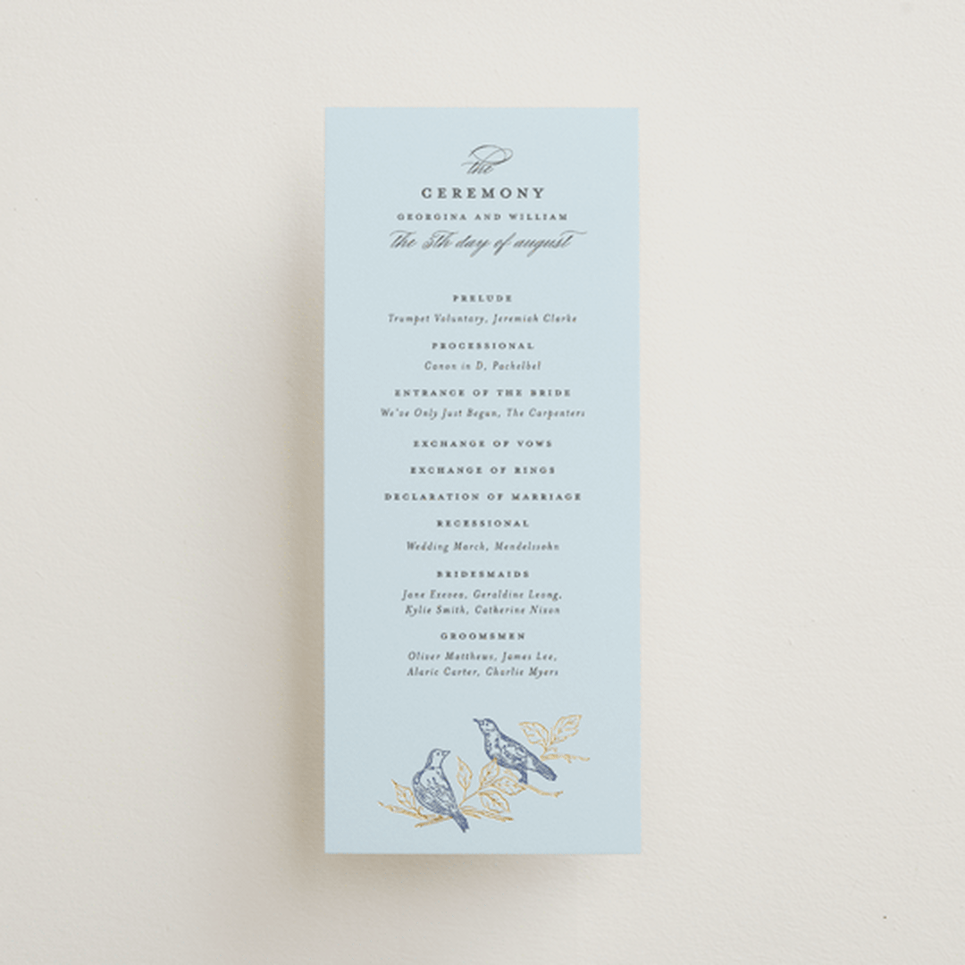 "meet me in the garden" - Wedding Programs in Cornflower by Grae - Front