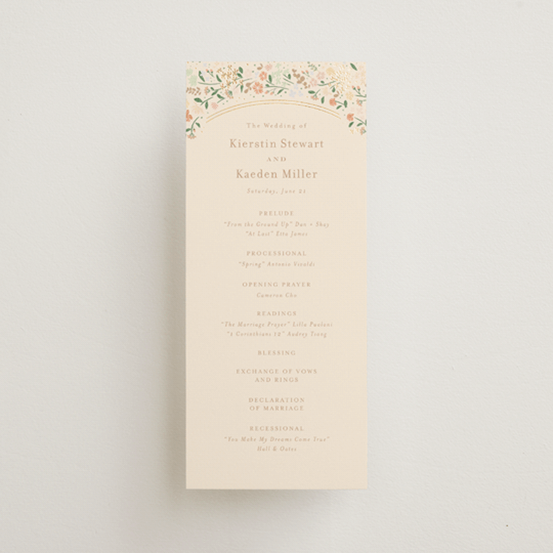 "Esther's garden" - Wedding Programs in Ivory by Jennifer Wick - Front