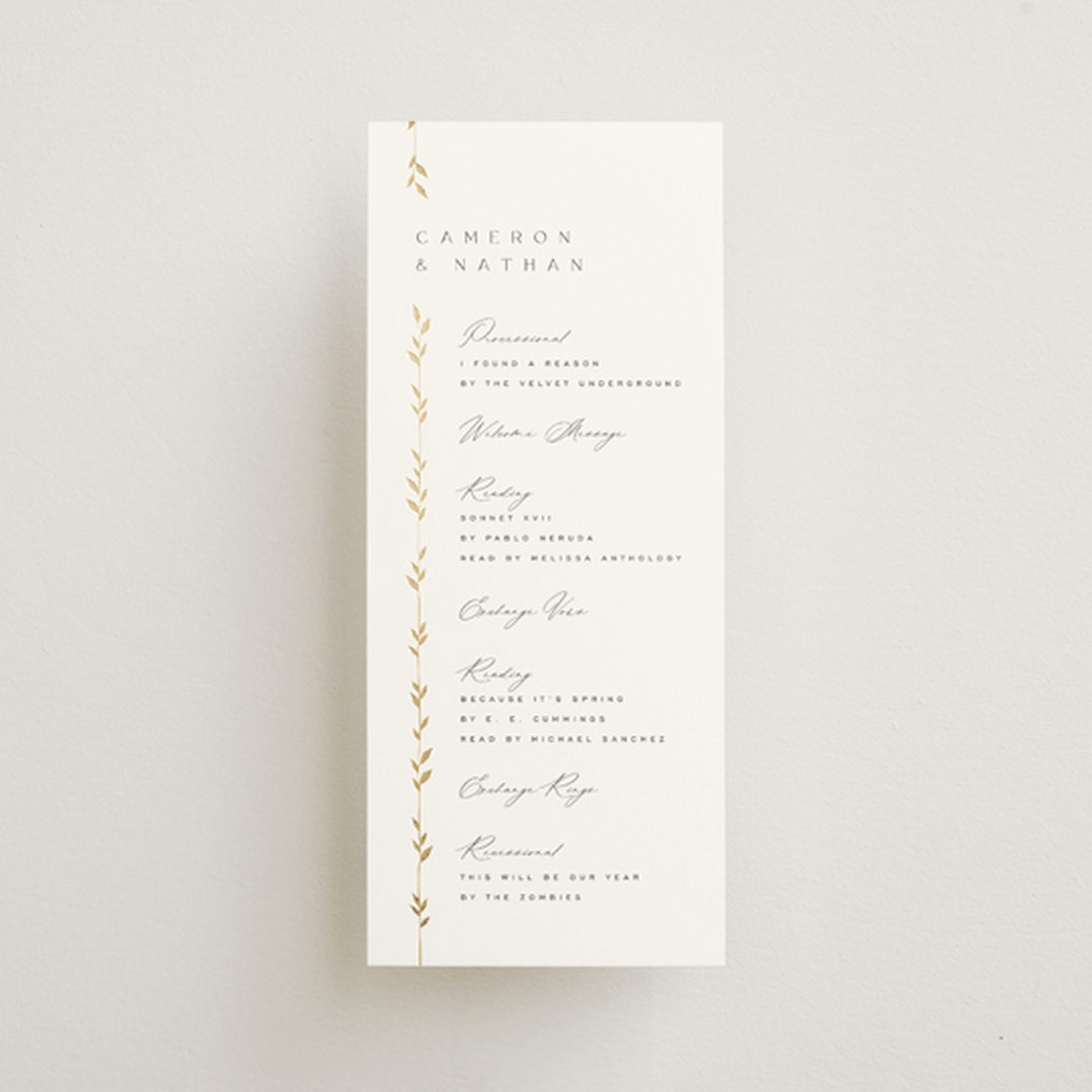 "Courtyard" - Wedding Programs in Lily by Owl and Toad - Front