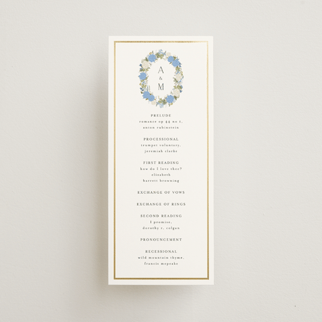 "Garden Whisper" - Wedding Programs in Coastal by Susan Moyal - Front
