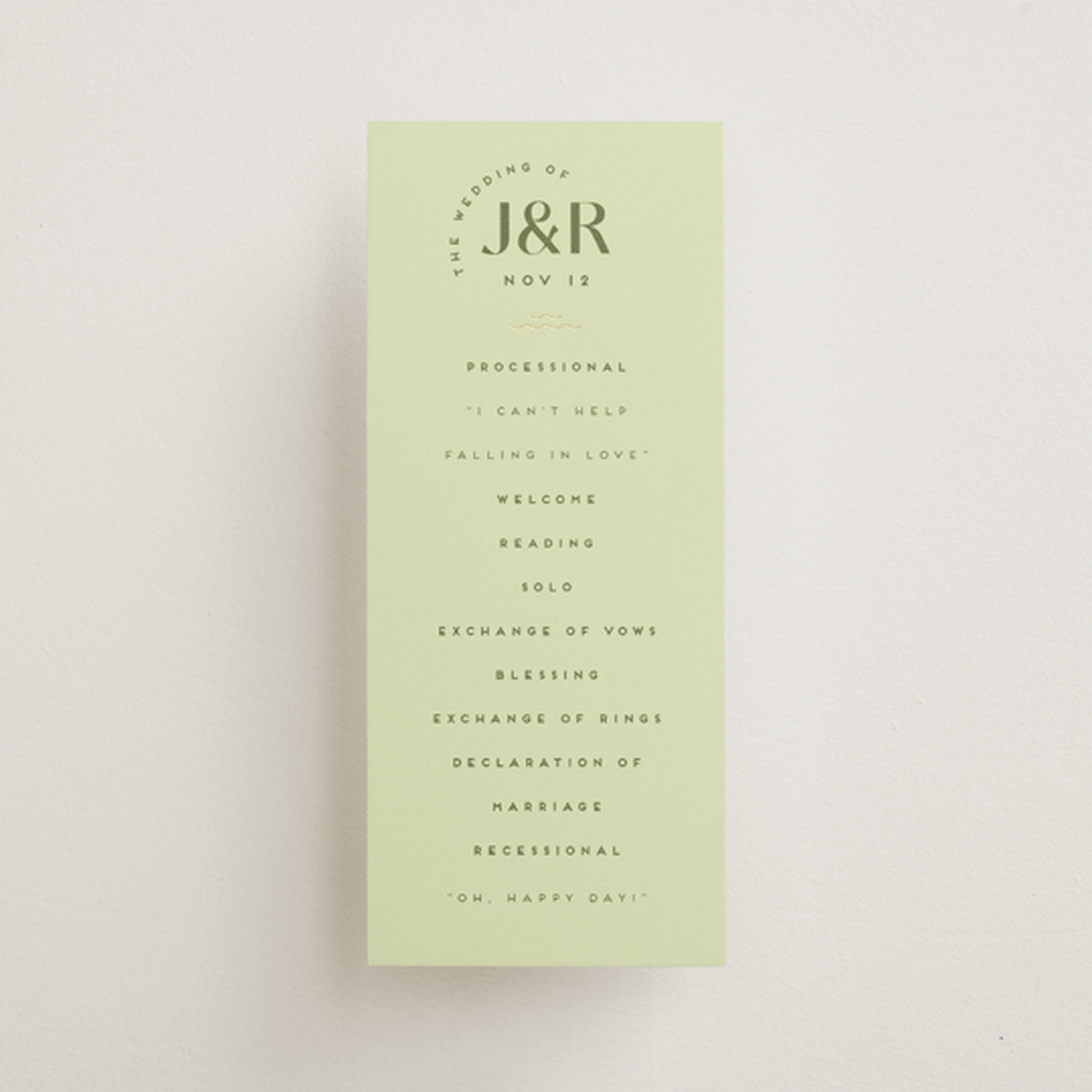 "News!" - Wedding Programs in Kiwi by Claudia Orengo - Front