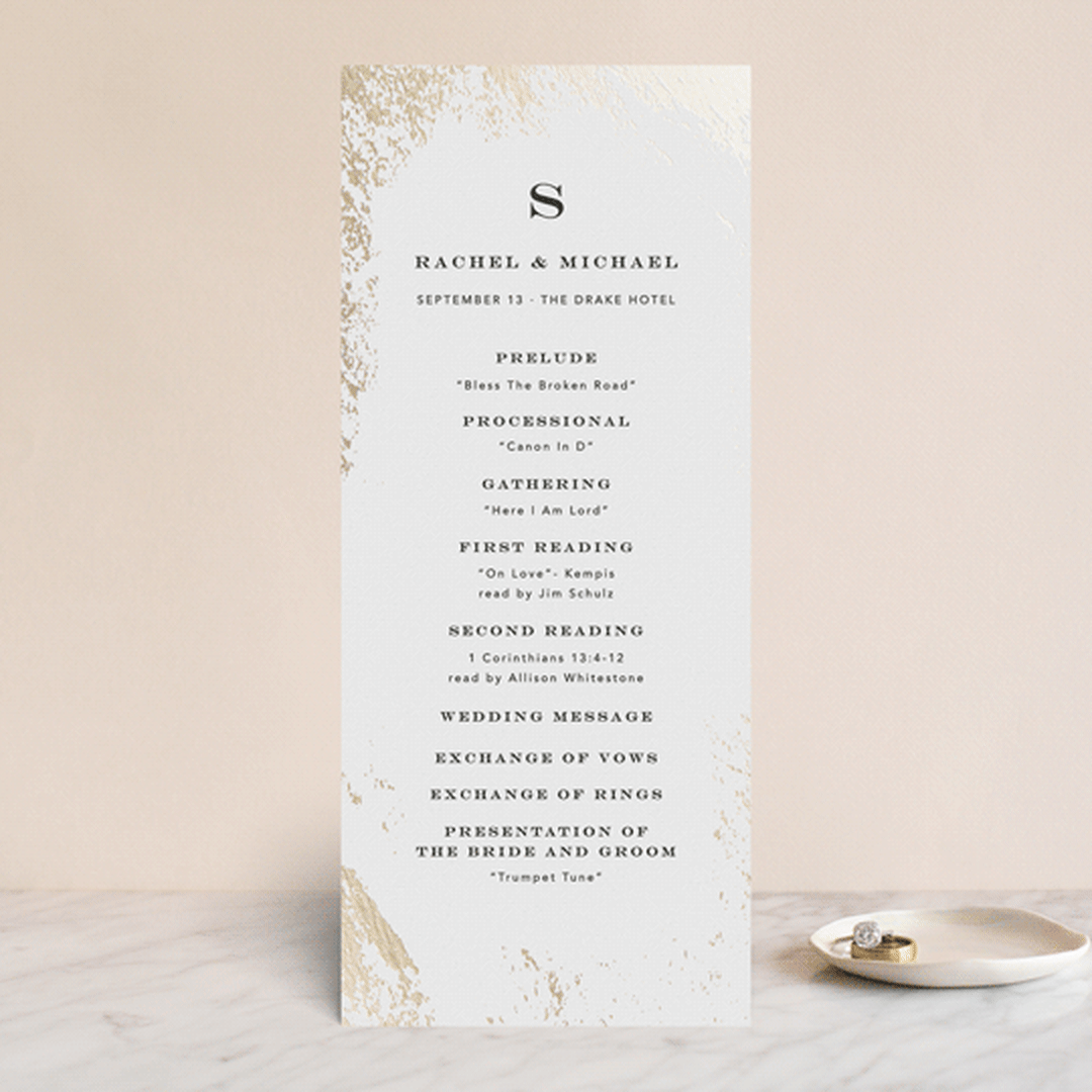 "Edgy Charm" - Wedding Programs in Ivory by Kimberly FitzSimons - Front