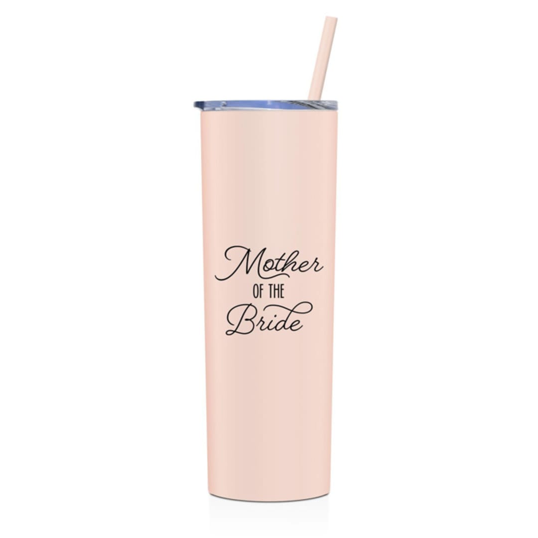 "Mother of the Bride Gift | Matte Blush 20 Ounce Tumbler" - Gifts for Parents in pink by Leslie Berry