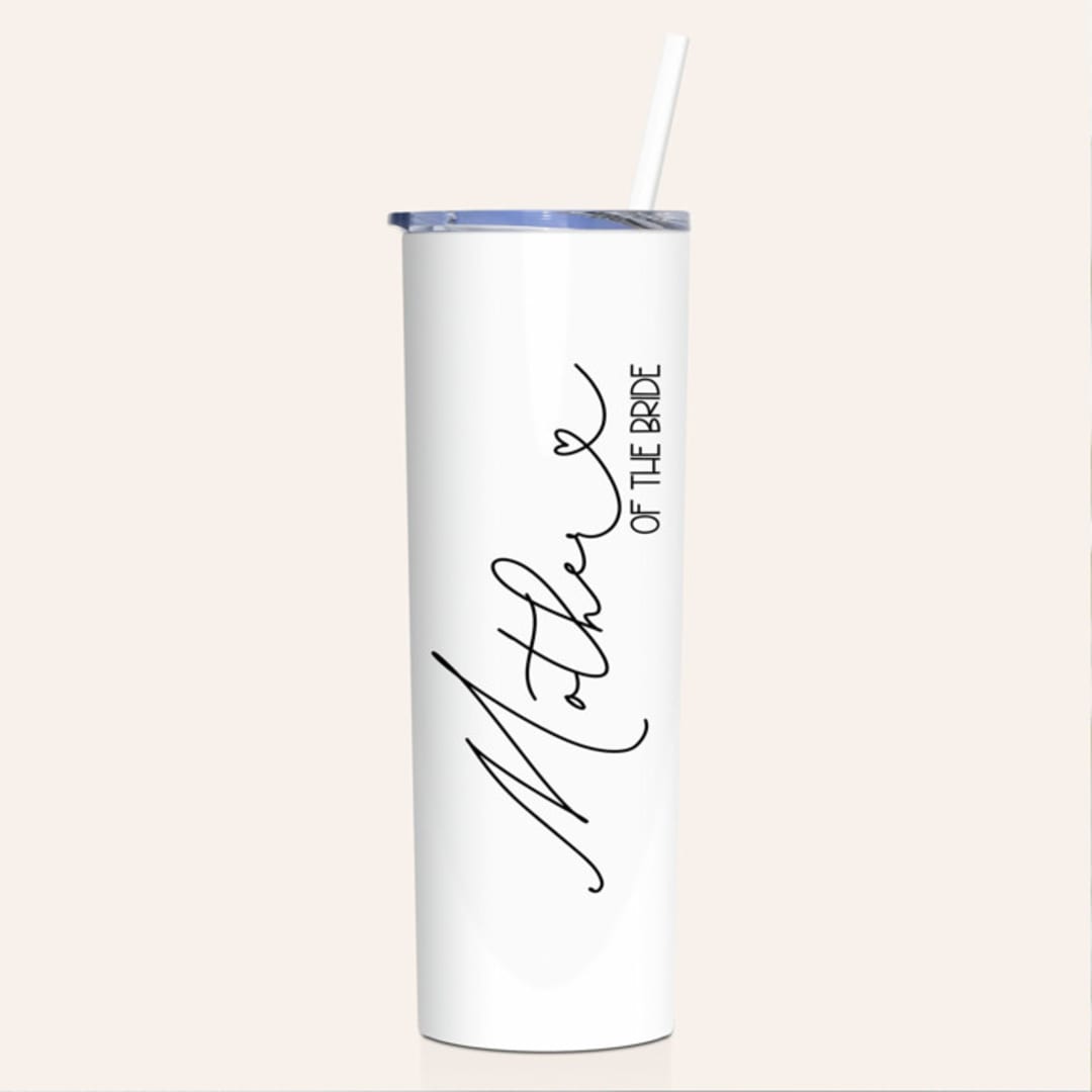 "Mother of the Bride Tumbler | White | 20 Ounce" - Gifts for Parents in white by Leslie Berry