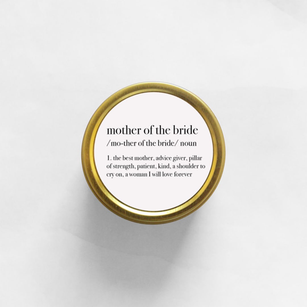 Mother of the Bride Definition Soy Candle | Gold Travel Tin