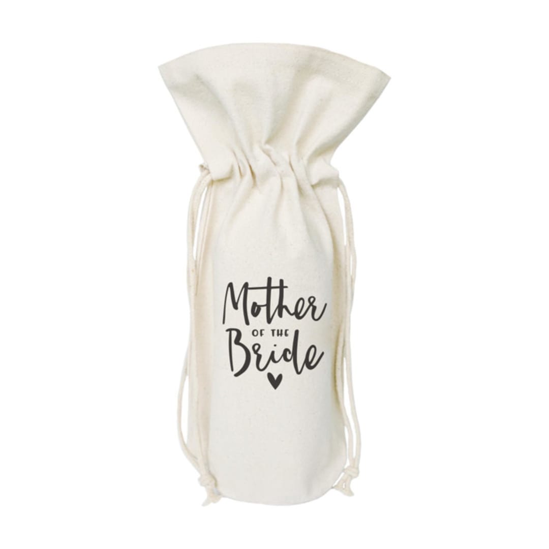 Mother of the Bride Canvas Wine Bag