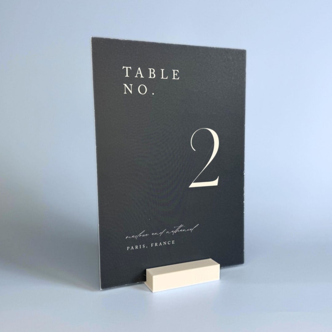 "White Rectangle Table Number Holder, Set of 5" - Place Card Holders in white by Corduroy Effect