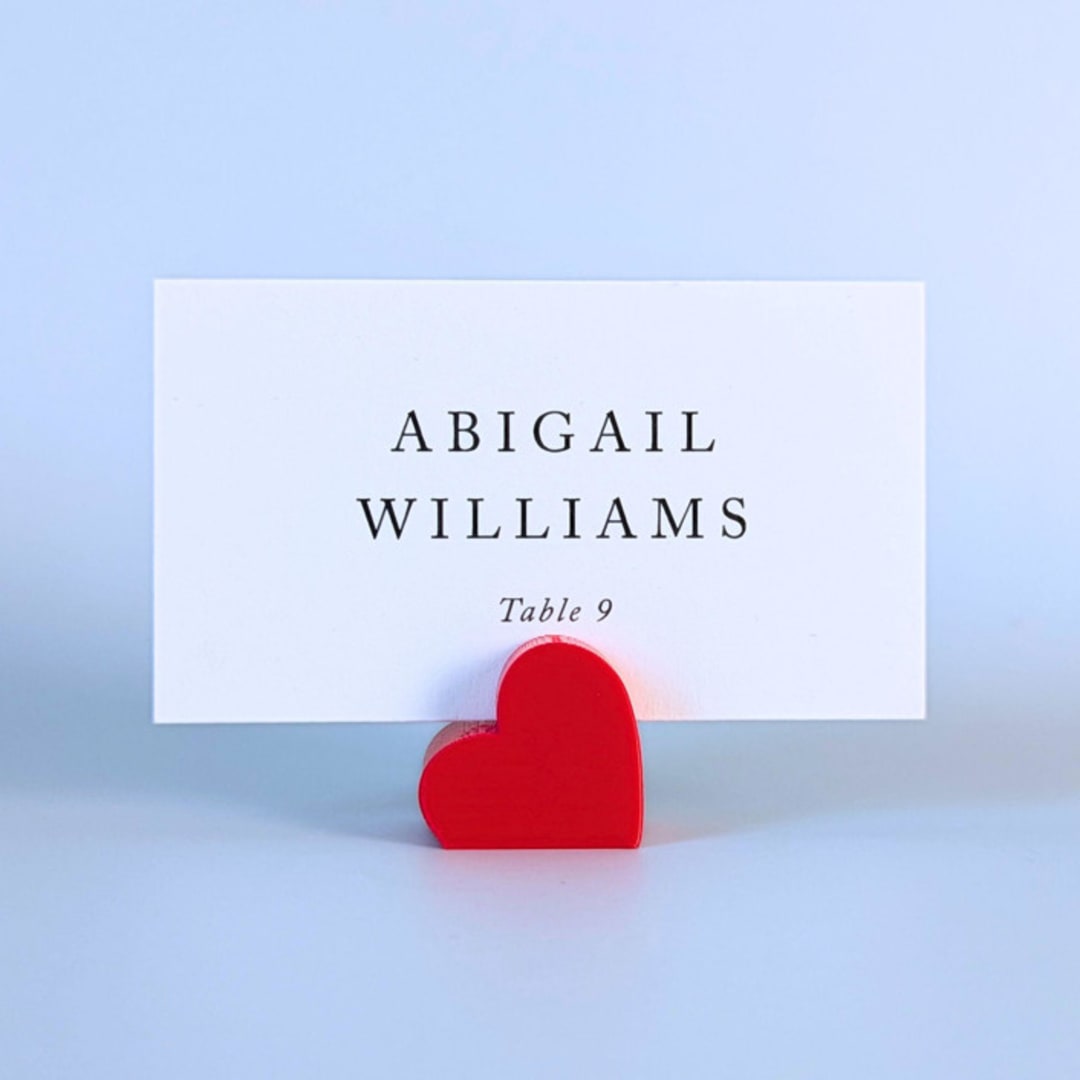 "Red Heart Place Card Holders, Set of 10" - Place Card Holders in red by Corduroy Effect