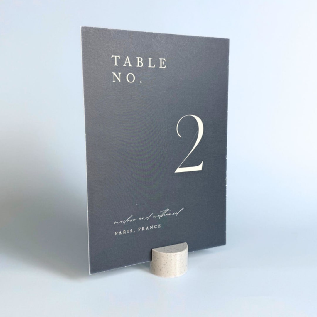 "Marble Pattern Circle Table Number Holder, Set of 5" - Place Card Holders in multicolor by Corduroy Effect