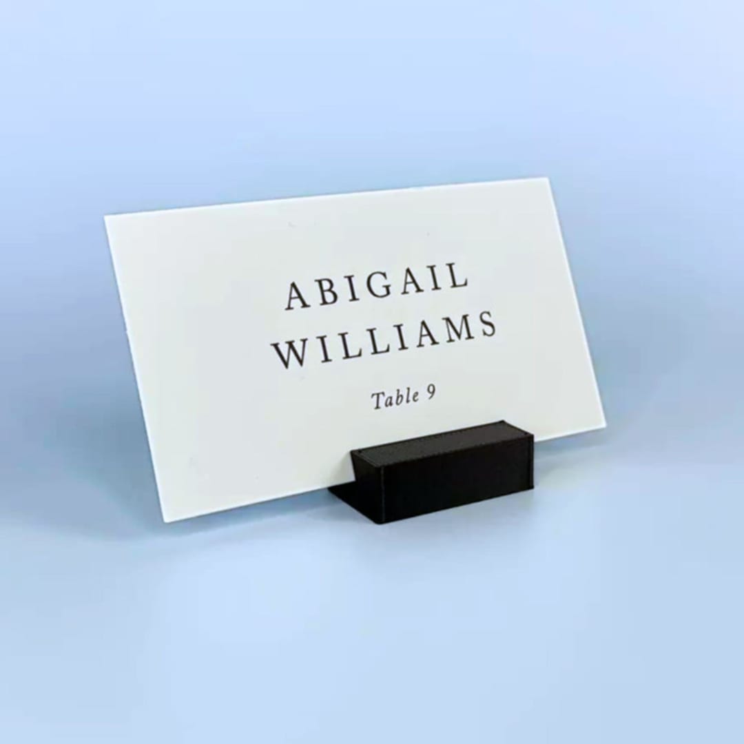 "Black Rectangle Place Card Holder, Set of 25" - Place Card Holders in black by Corduroy Effect