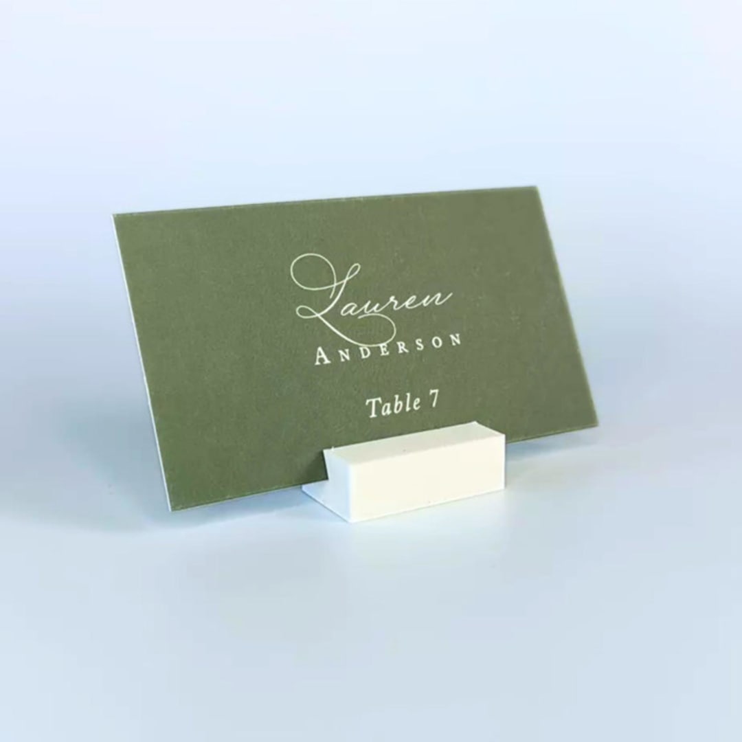 "White Rectangle Place Card Holder, Set of 25" - Place Card Holders in white by Corduroy Effect