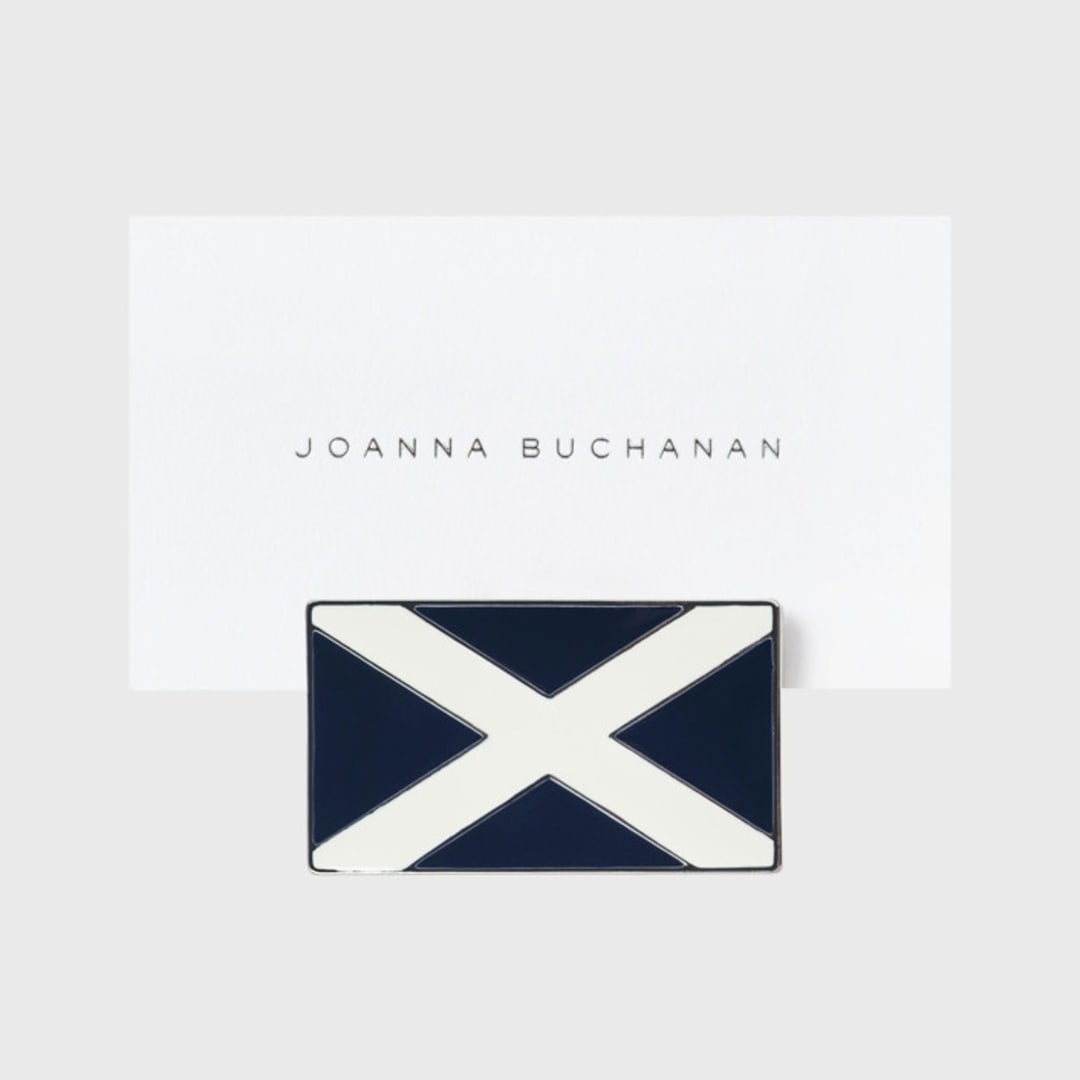 "Nautical flag placecard holder, navy, set of four" - Place Card Holders in blue by Joanna Buchanan