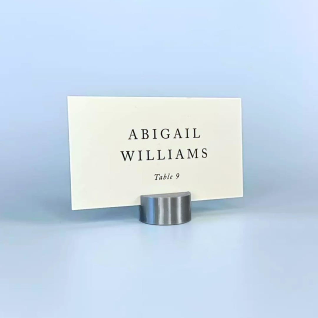 "Silver Color Circle Place Card Holder, Set of 25" - Place Card Holders in silver by Corduroy Effect
