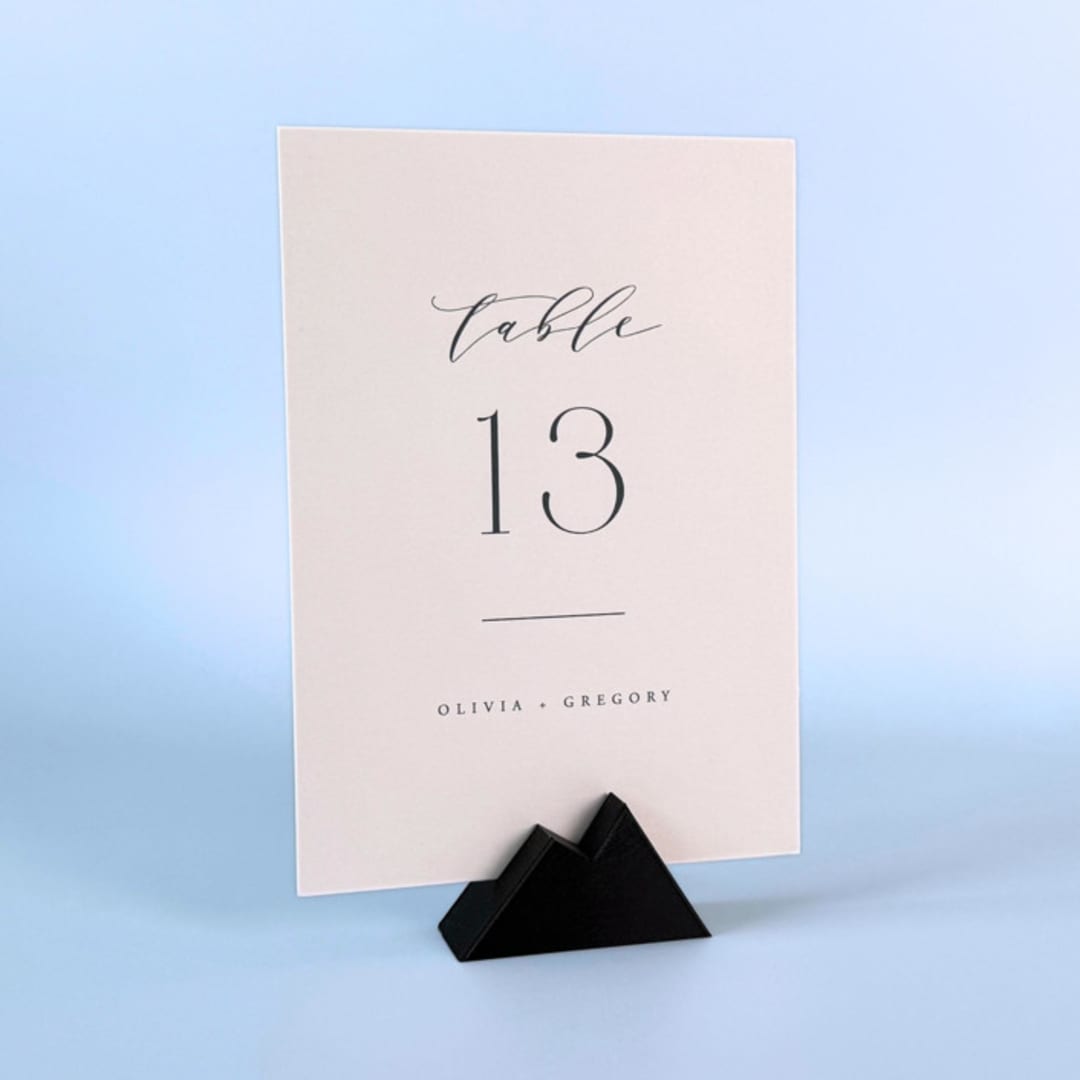 "Black Mountain Table Number Holder, Set of 5" - Place Card Holders in black by Corduroy Effect