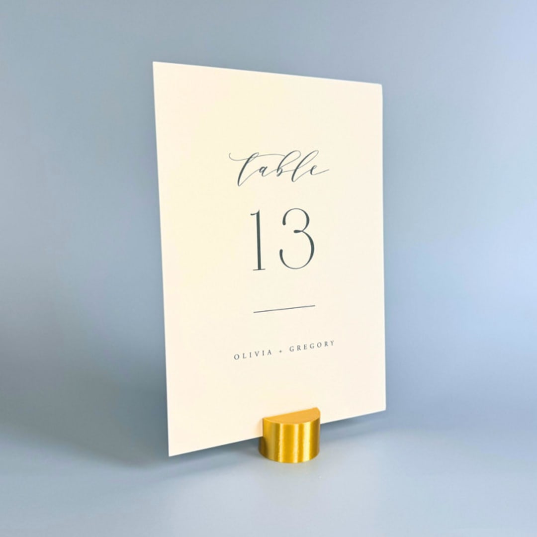 "Gold Color Circle Table Number Holder, Set of 5" - Place Card Holders in gold by Corduroy Effect