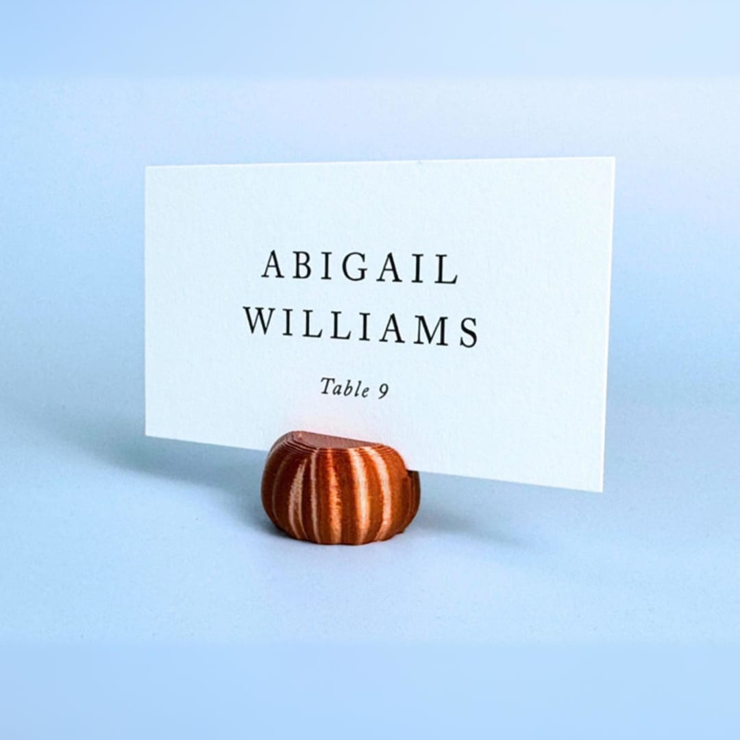 "Copper Color Pumpkin Place Card Holder, Set of 25" - Place Card Holders in copper by Corduroy Effect