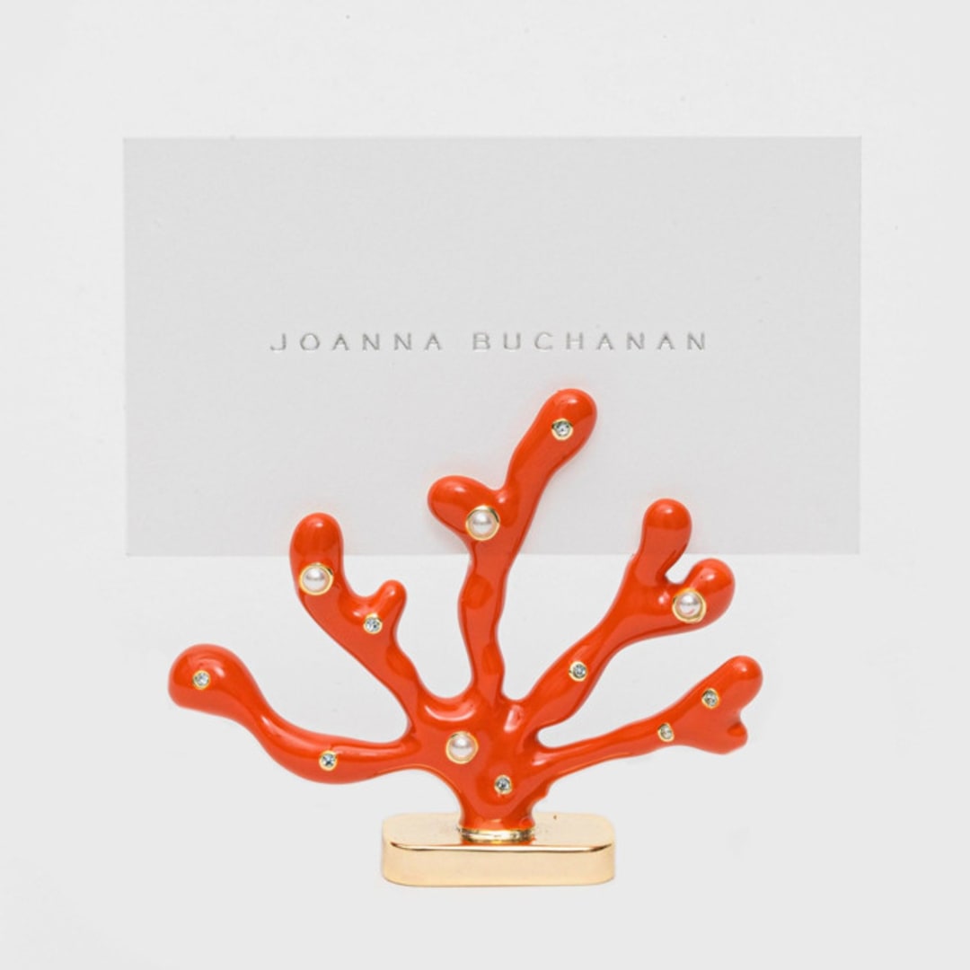 "Coral placecard holders, coral, set of two" - Place Card Holders in orange by Joanna Buchanan