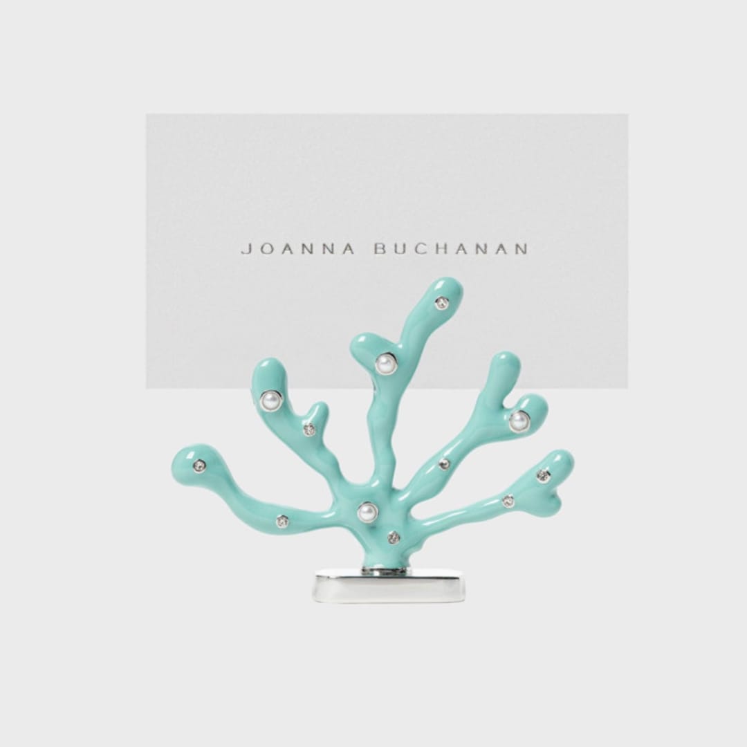 "Coral placecard holders, turquoise, set of two" - Place Card Holders in blue by Joanna Buchanan