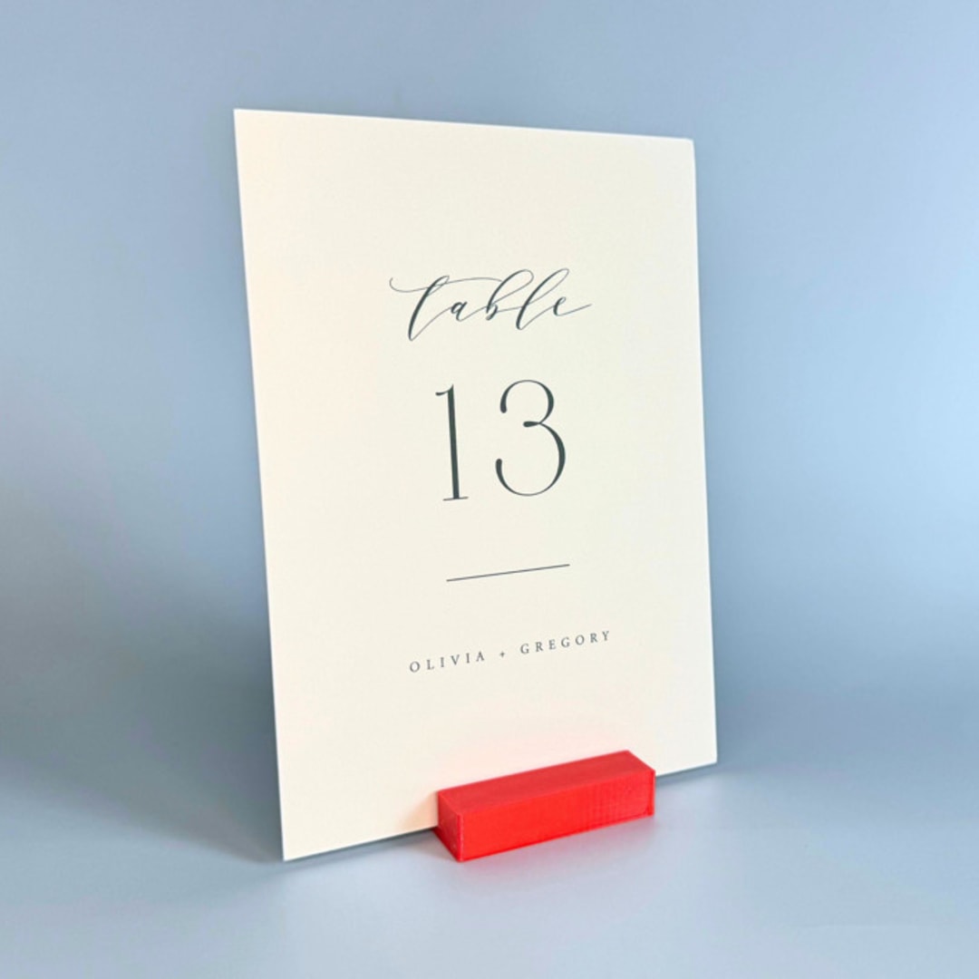 "Red Rectangle Table Number Holder, Set of 5" - Place Card Holders in red by Corduroy Effect