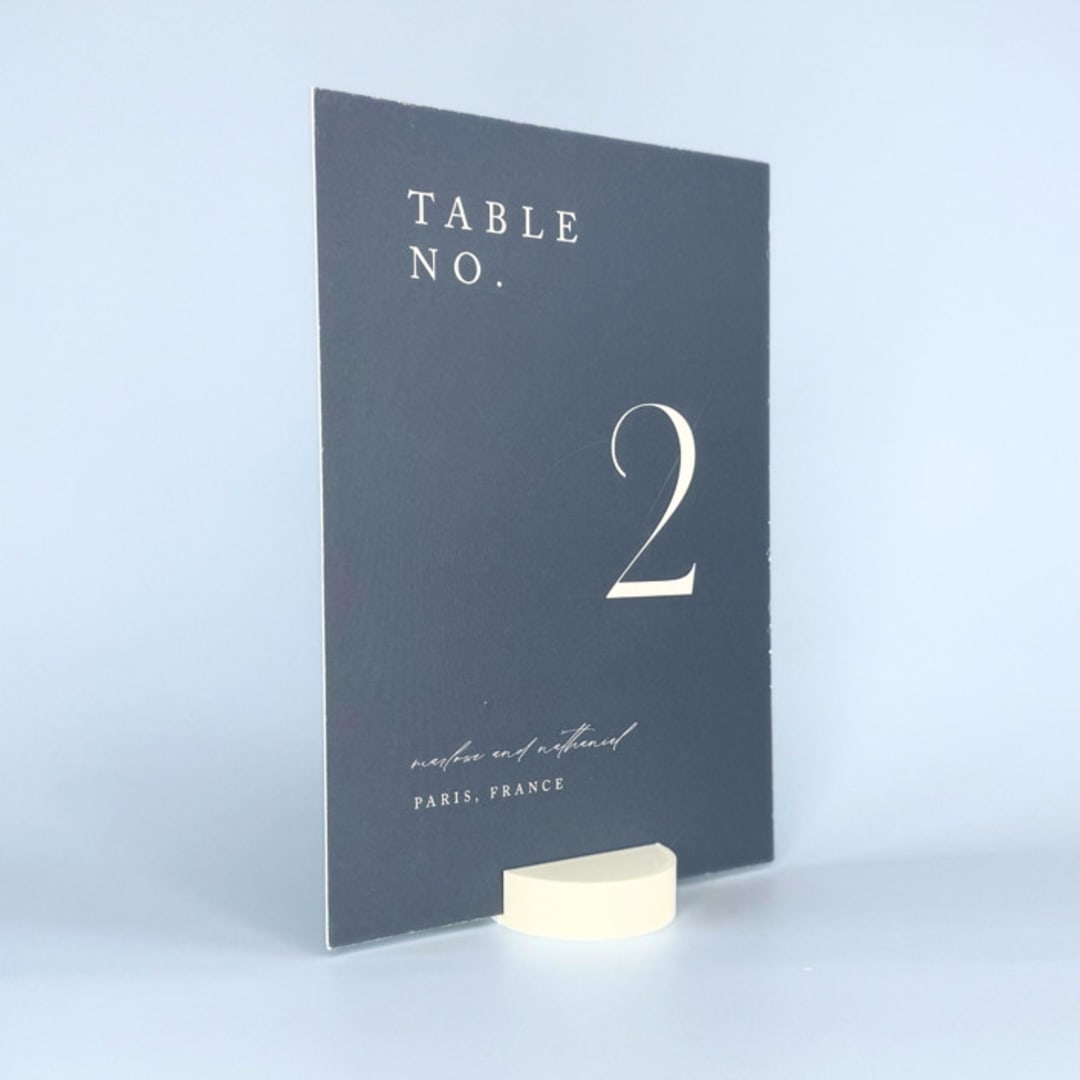 "White Round Table Number Holder, Set of 5" - Place Card Holders in white by Corduroy Effect