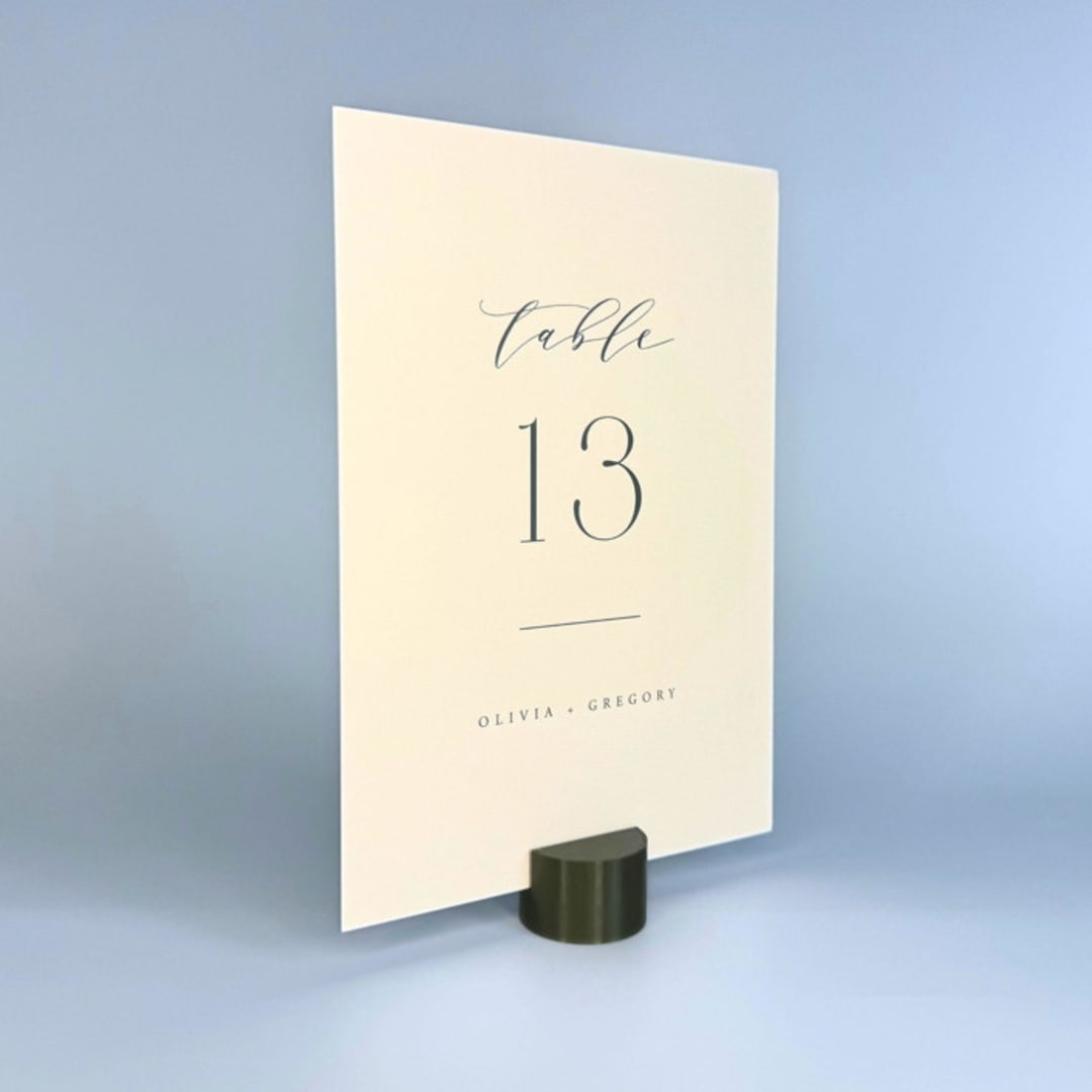 "Army Green Circle Table Number Holder, Set of 5" - Place Card Holders in green by Corduroy Effect
