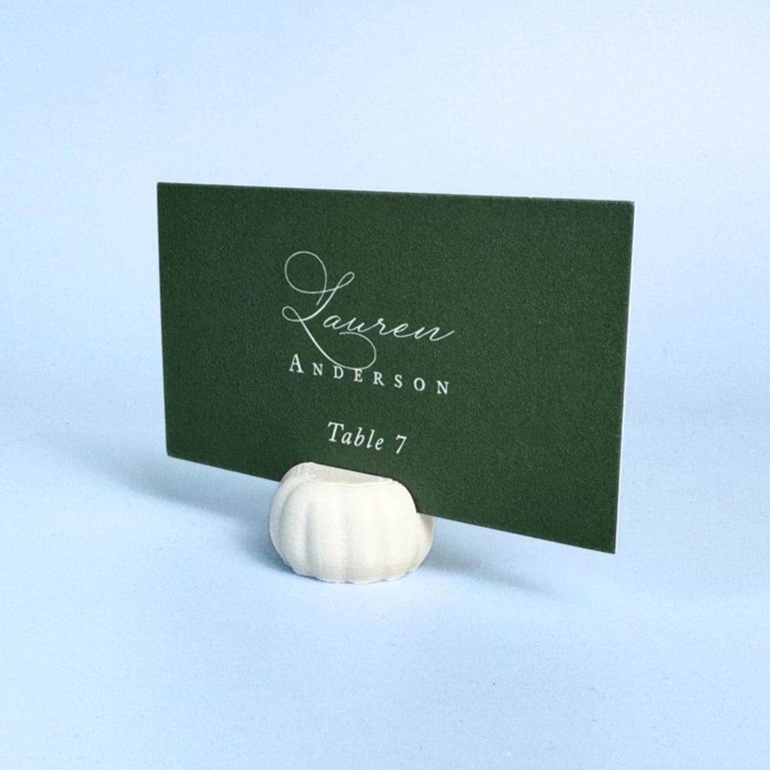 "White Pumpkin Place Card Holder, Set of 25" - Place Card Holders in white by Corduroy Effect