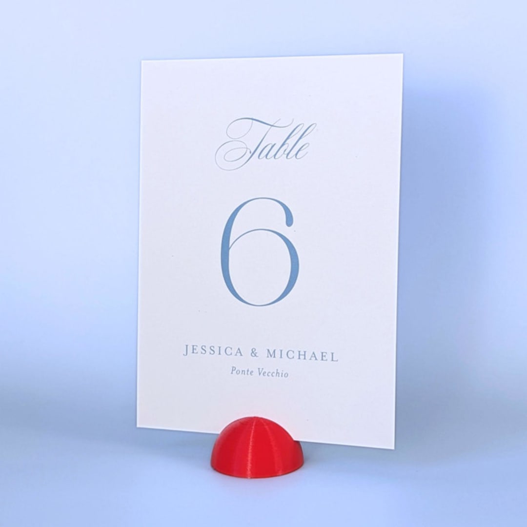 "Red Dome Table Number Holders, Set of 5" - Place Card Holders in red by Corduroy Effect