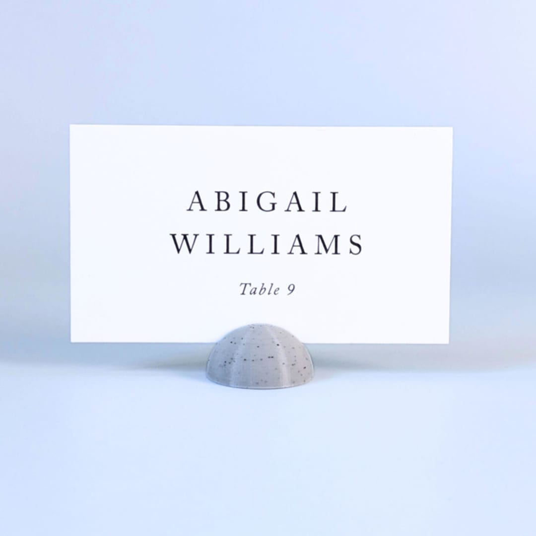 "Marble Pattern Dome Place Card Holders, Set of 25" - Place Card Holders in gray by Corduroy Effect