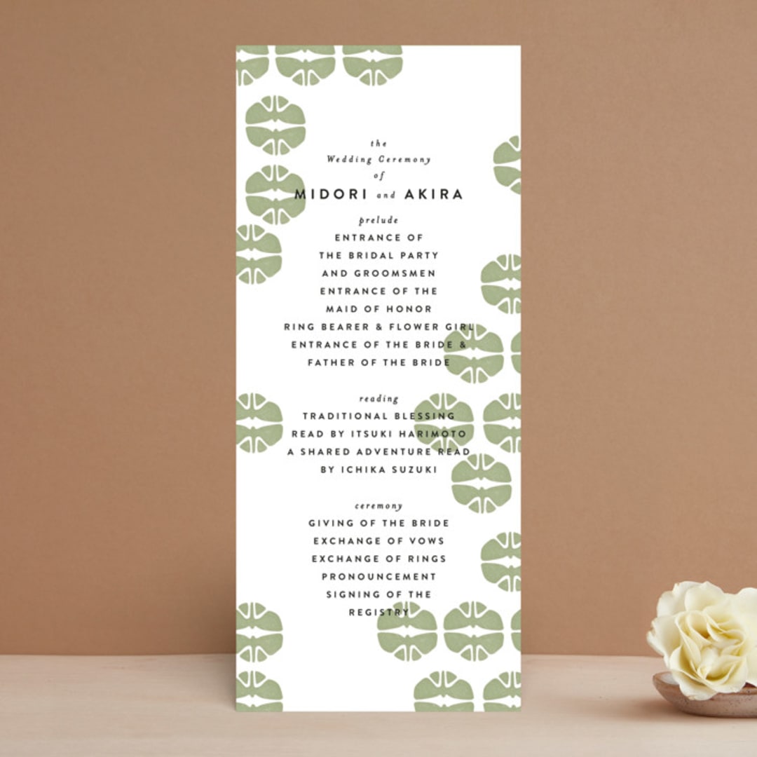 "Kota" - Wedding Programs in Onyx by Nazia Hyder - Front