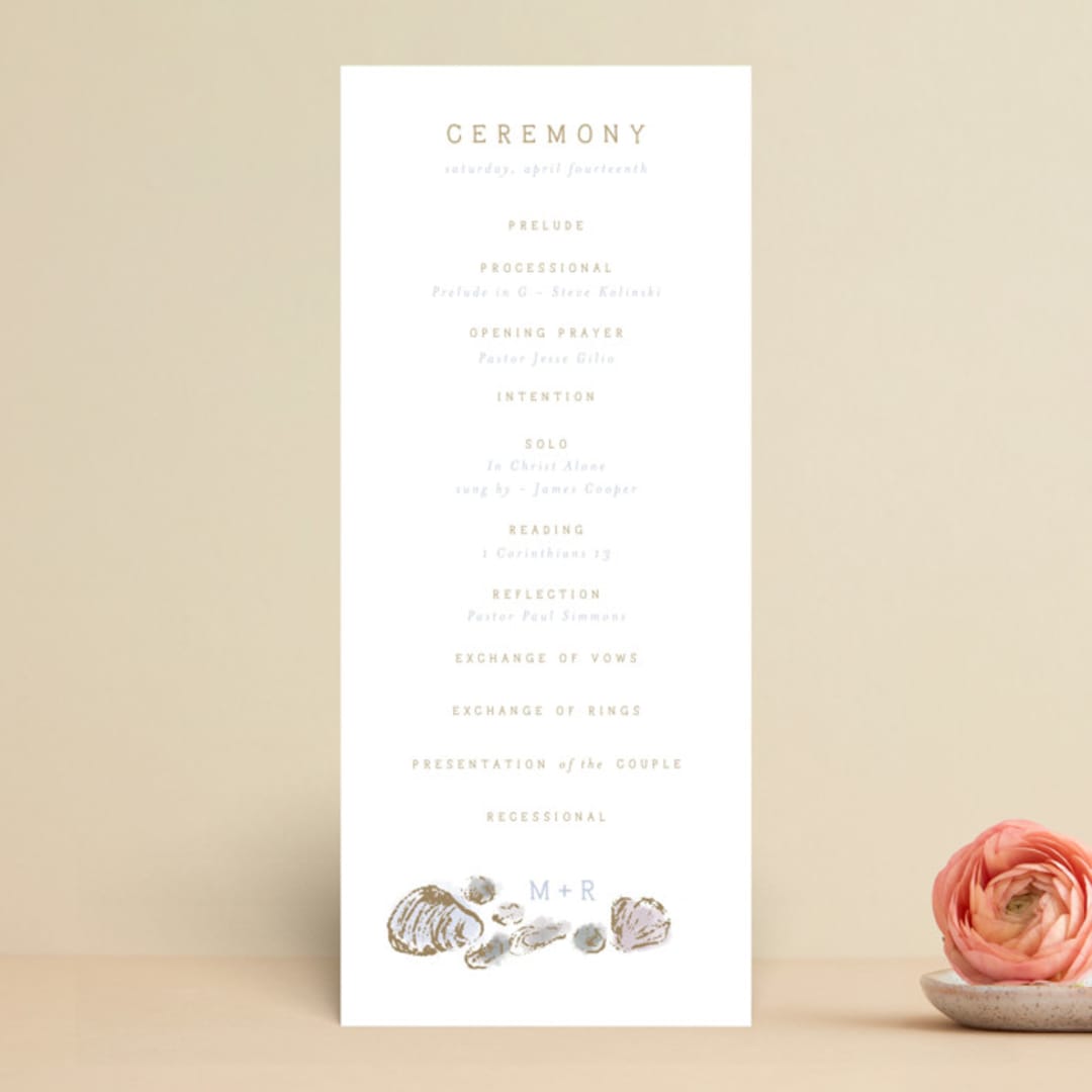 "Rocky Seaside Frame" - Wedding Programs in Ocean by Shiny Penny Studio - Front