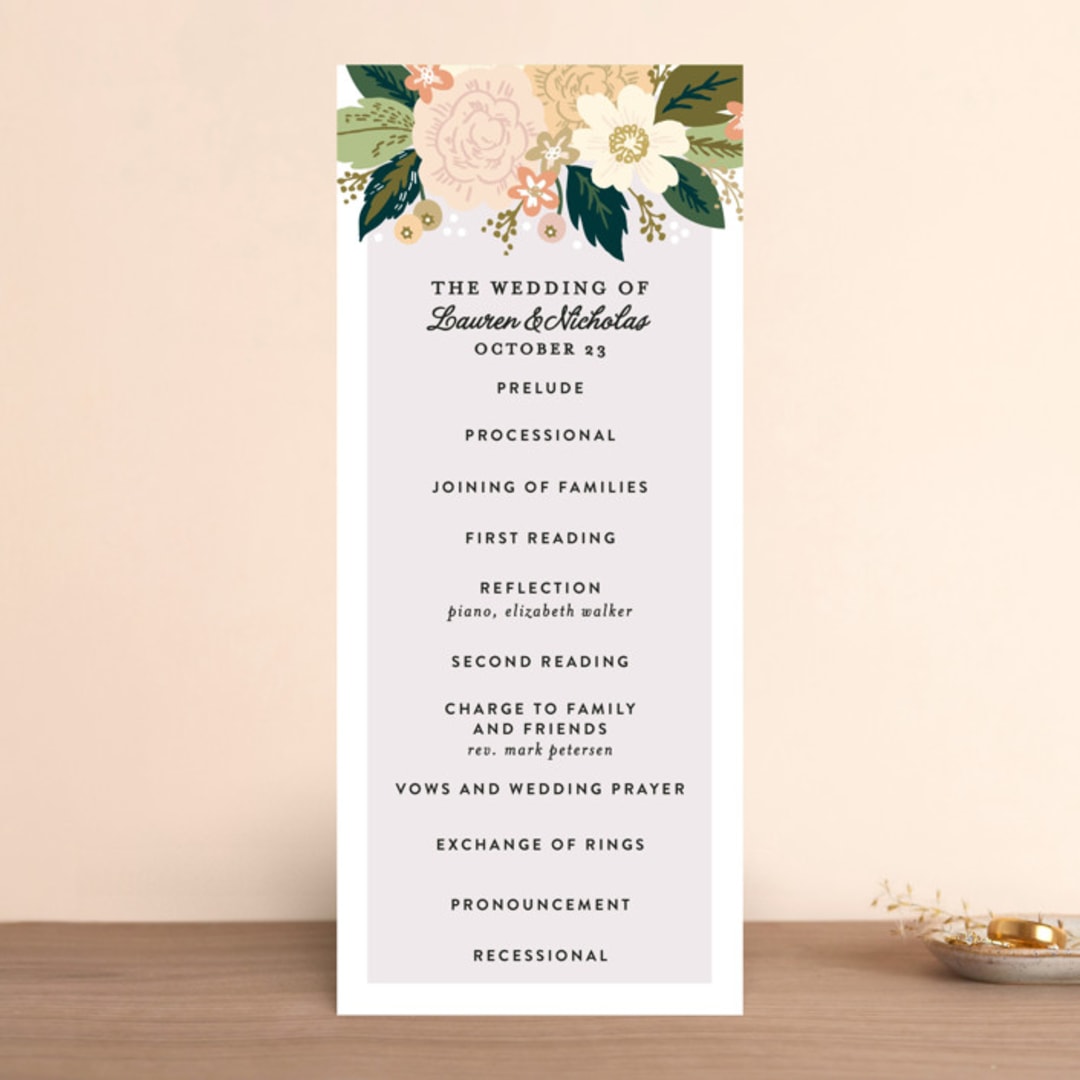 "Classic Floral" - Wedding Programs in Spring Blush by Alethea and Ruth - Front