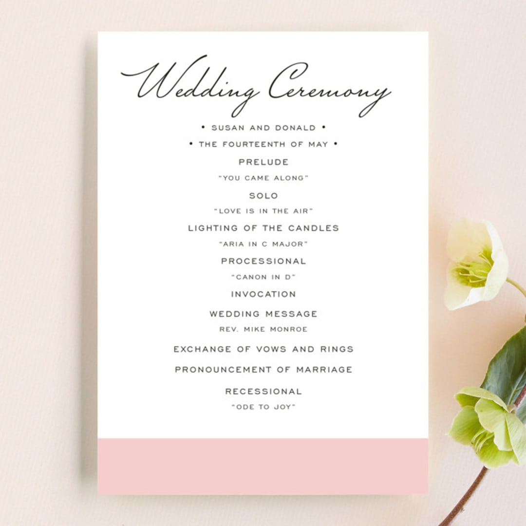 "Romantic Frame" - Wedding Programs in Soft Petal by SimpleTe Design - Front