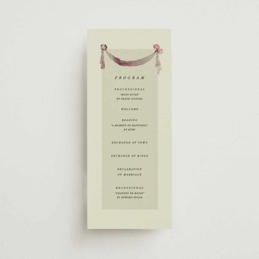 "Chinoiserie" - Wedding Programs in Nouvelle by Sumak Studio - Front