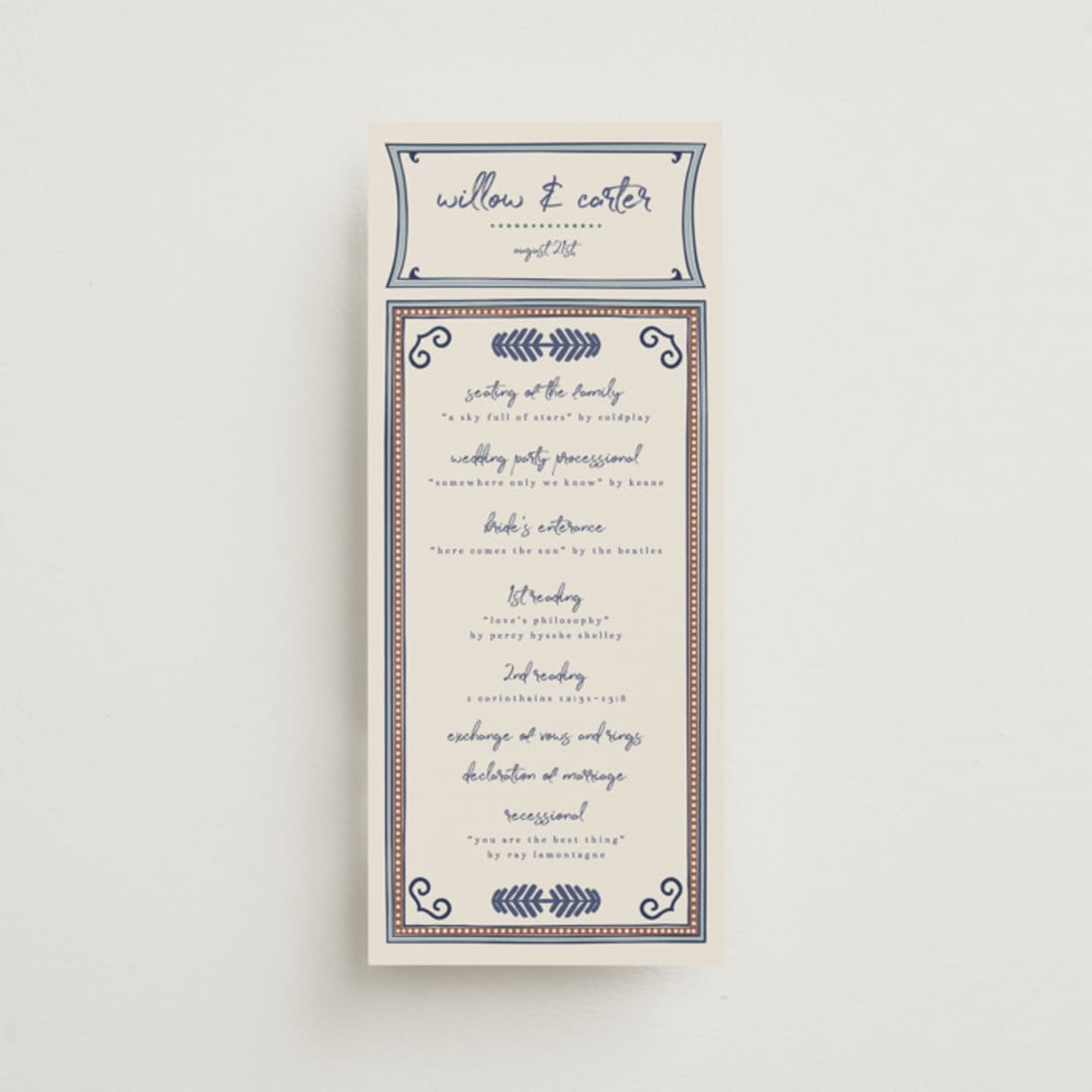 "Vase" - Wedding Programs in Neptune by Kelly Watkins - Front