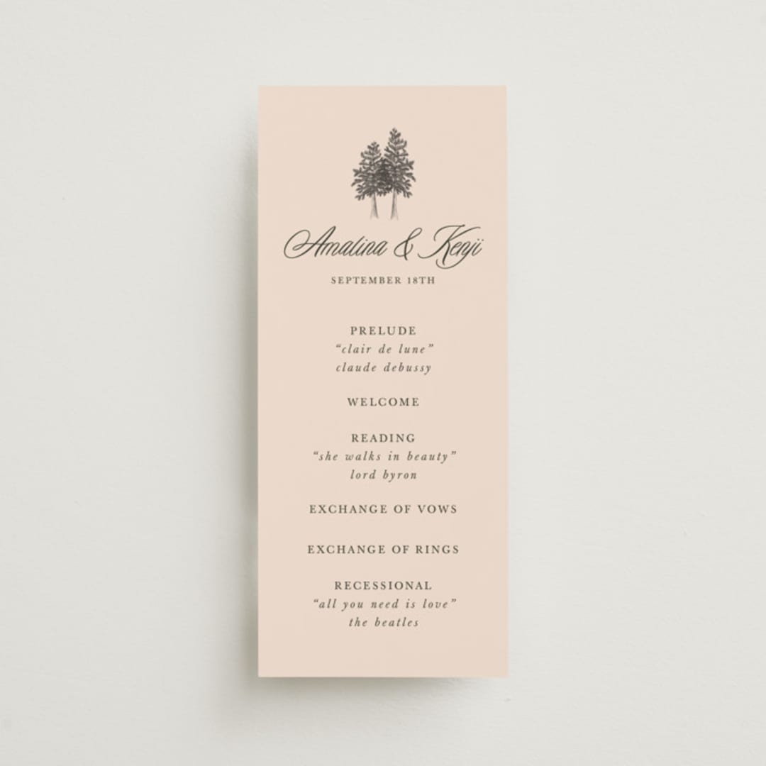 "Arboretum" - Wedding Programs in Almond by Morgan Kendall - Front