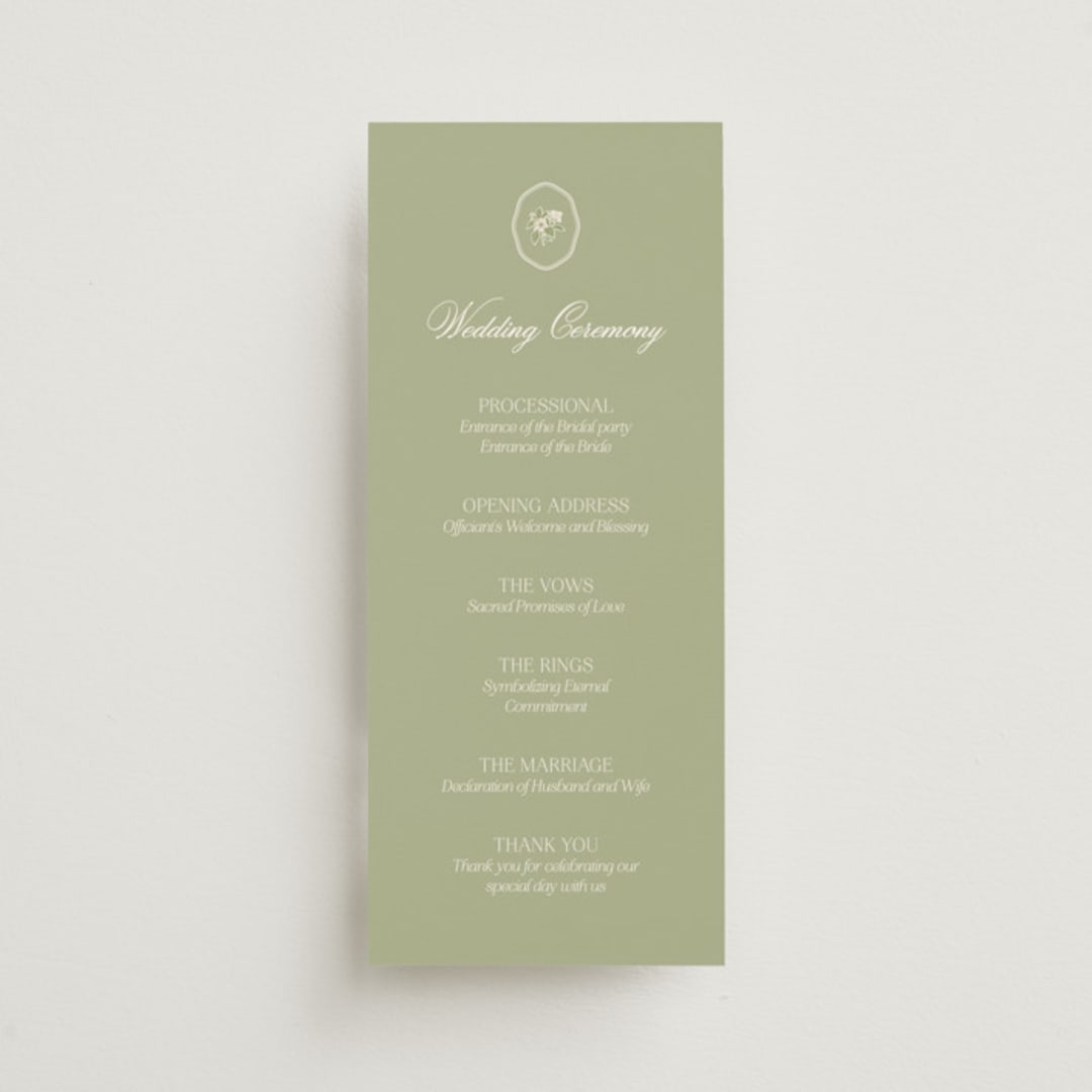 "Summer Fields" - Wedding Programs in Petal by Lisa Joanna Harrison - Front