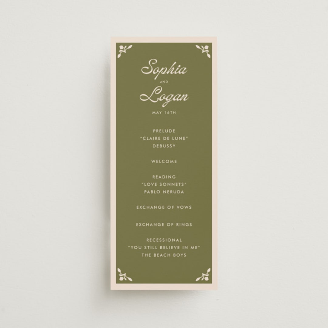 "Victorian Chic" - Wedding Programs in Garnet by Morgan Kendall - Front