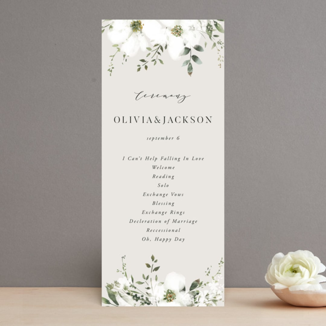 "Verde" - Wedding Programs in Meadow by Petra Kern - Front