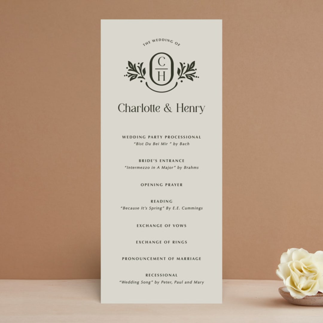 "Litterateur" - Wedding Programs in Natural by Karen Glenn - Front
