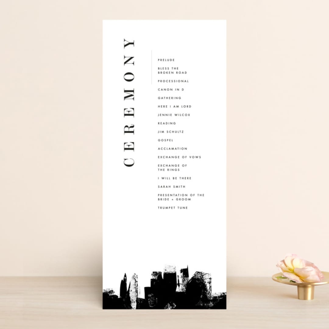 "Urban" - Wedding Programs in Onyx by Lori Wemple - Front