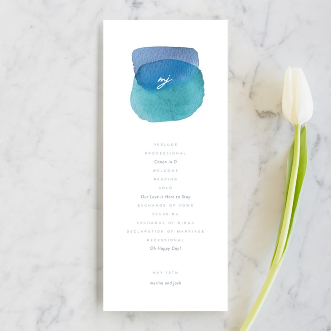 "Marine" - Wedding Programs in Wave by kelli hall - Front