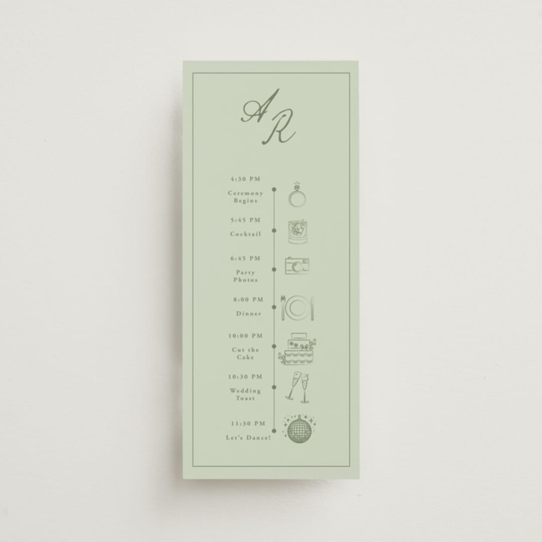 "Olive" - Wedding Programs in Mint by Sherley Ferreira - Front