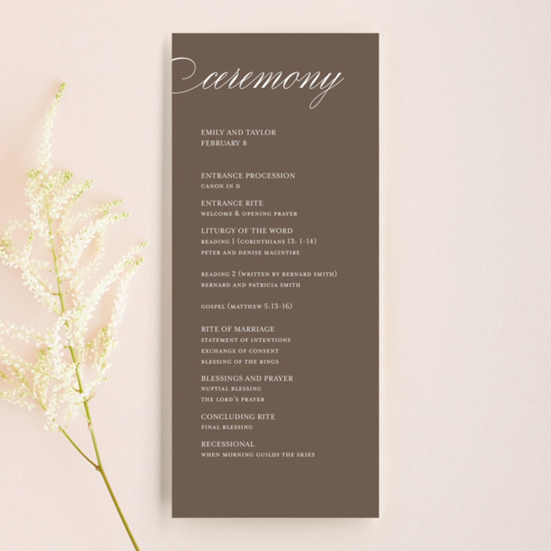"Sweet scallop" - Wedding Programs in Taupe by Annie Clark - Front