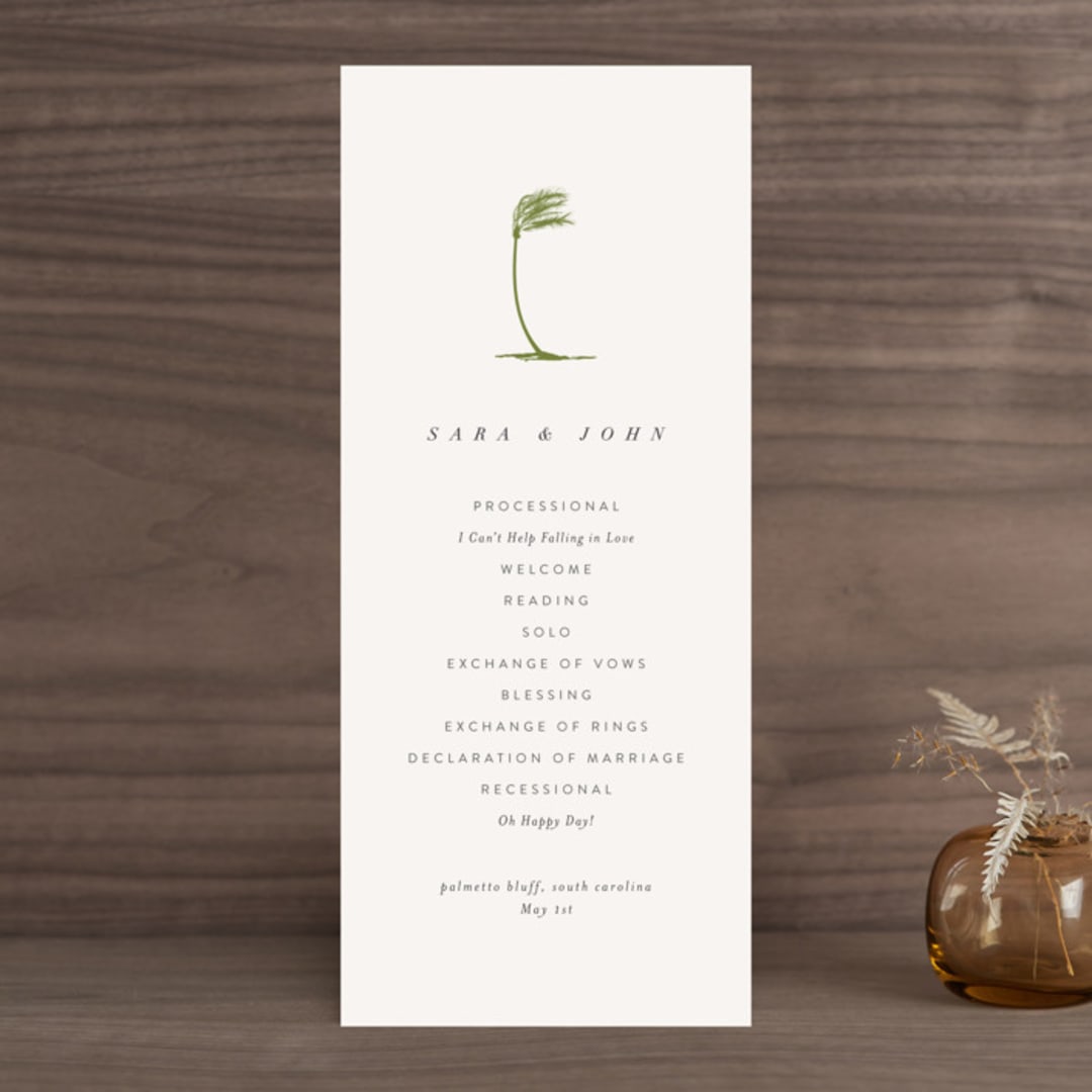 "palmetto" - Wedding Programs in Palmetto by kelli hall - Front