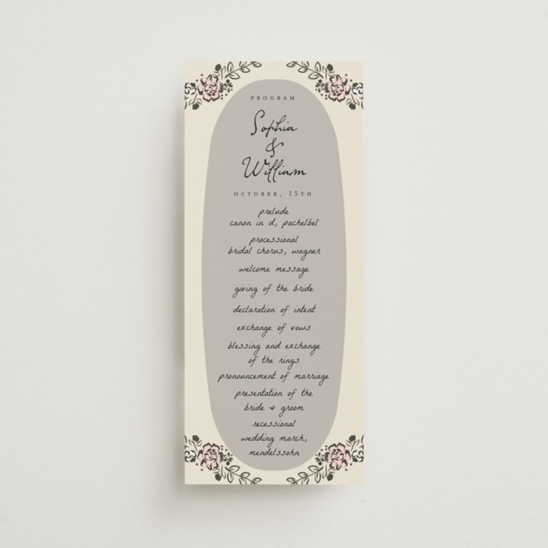 "Gathering Joy" - Wedding Programs in Champagne by Ana de Sousa - Front