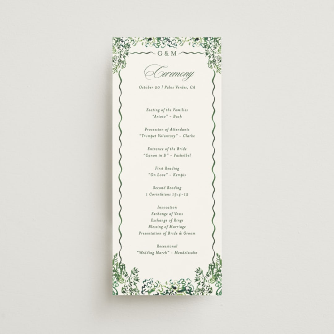 "gates and pillars" - Wedding Programs in Sap by Becky Nimoy - Front